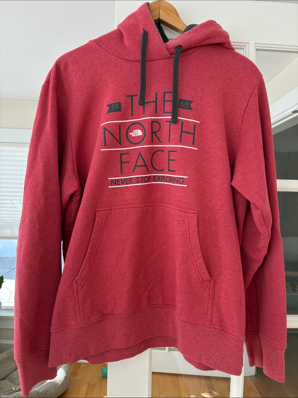 The North Face Men's Red Crewneck Hoodie Sweatshirt